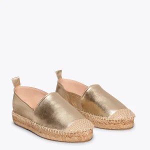 Esparto Y Alpargatas<miMaO Alpargata Zapatilla De Esparto Dorada Para Mujer