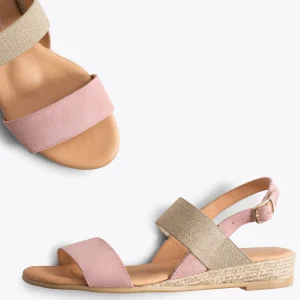 Esparto Y Alpargatas<miMaO Arena Sandalia De Esparto Rosa Con Tira Elastica