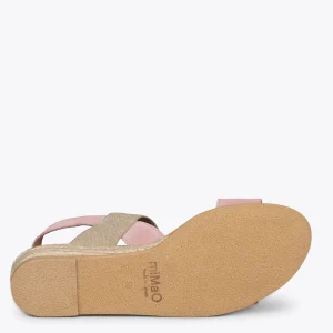 Esparto Y Alpargatas<miMaO Arena Sandalia De Esparto Rosa Con Tira Elastica
