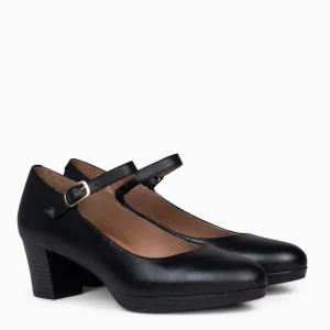 Urban Zapatos De Tacón<miMaO Azafata Pulsera – Zapatos De Mujer Con Plataforma Y Tacón Bajo Negro