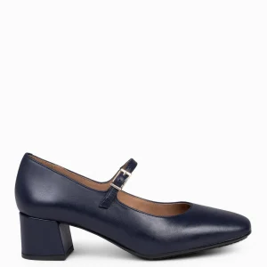 Mocasines Y Blucher<miMaO Bella – Merceditas Con Tacón Y Puntera Cuadrada Marino