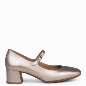 Mocasines Y Blucher<miMaO Bella – Merceditas Con Tacón Y Puntera Cuadrada Platino