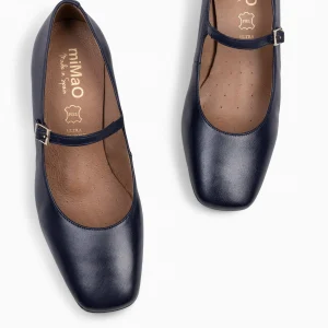 Mocasines Y Blucher<miMaO Bella – Merceditas Con Tacón Y Puntera Cuadrada Marino