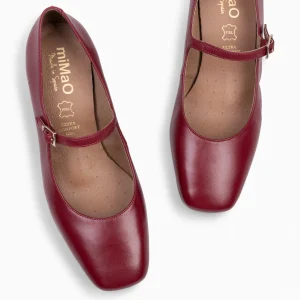 Mocasines Y Blucher<miMaO Bella – Merceditas Con Tacón Y Puntera Cuadrada Burdeos