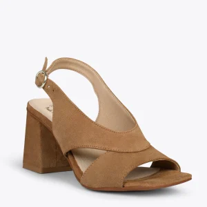 Sandalias De Tacón<miMaO Block – Zapatos Destalonados De Tacón Cuadrado Camel