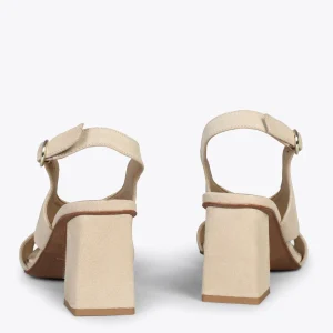 Sandalias De Tacón<miMaO Block – Zapatos Destalonados De Tacón Cuadrado Arena