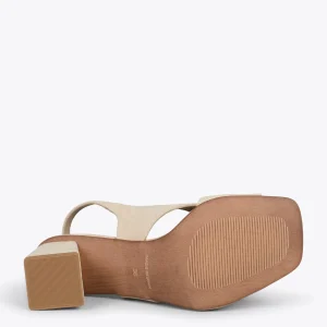 Sandalias De Tacón<miMaO Block – Zapatos Destalonados De Tacón Cuadrado Arena