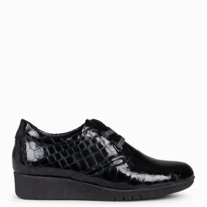 Cunas Confort<miMaO Blucher Coco - Mocasin Cordones Elasticos Negro