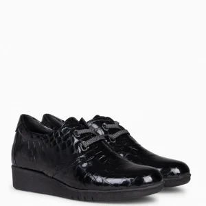 Cunas Confort<miMaO Blucher Coco - Mocasin Cordones Elasticos Negro
