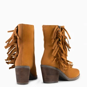 Botines De Mujer<miMaO Boho – Botines Estilo Cowboy Con Flecos Camel