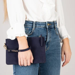 Bolsos De Mujer<miMaO Bolso Urban Liso De Piel Azul