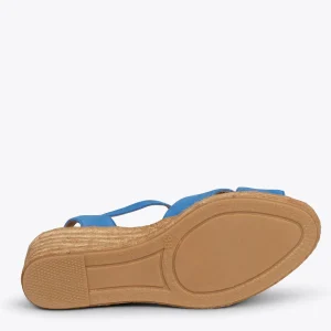Esparto Y Alpargatas<miMaO Calpe Cuna De Esparto Artesanal Con Tiras Cruzadas Azul
