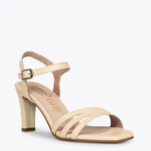 Sandalias De Tacón<miMaO Cannes Sandalias De Fiesta Tacón Recto Beige