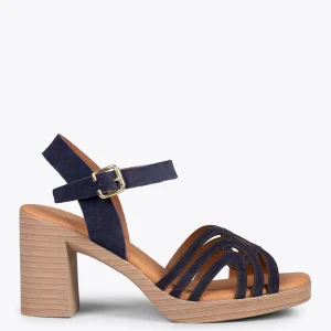 Sandalias De Tacón<miMaO Cibeles – Sandalias De Tacón Efecto Madera Marino