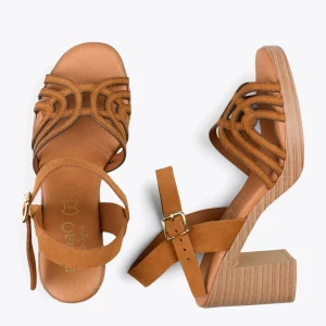 Sandalias De Tacón<miMaO Cibeles – Sandalias De Tacón Efecto Madera Whisky