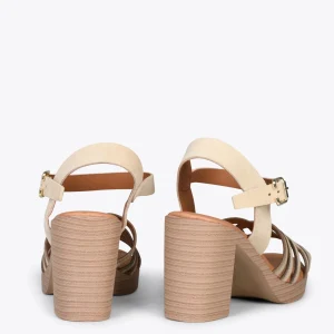 Sandalias De Tacón<miMaO Cibeles – Sandalias De Tacón Efecto Madera Beige