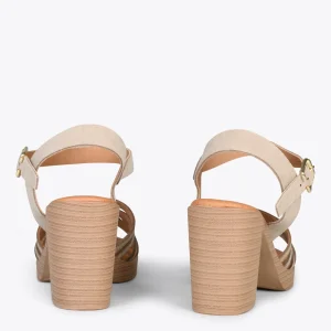 Sandalias De Tacón<miMaO Cibeles – Sandalias De Tacón Efecto Madera Taupe