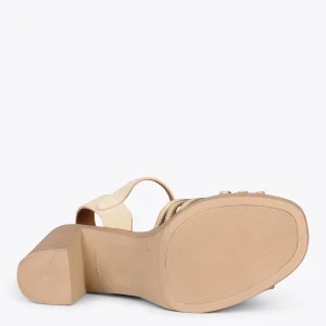 Sandalias De Tacón<miMaO Cibeles – Sandalias De Tacón Efecto Madera Beige