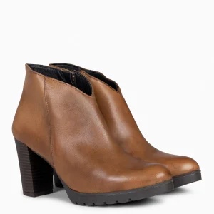 Botines De Mujer<miMaO Classic - Botines De Mujer Con Tacón Camel