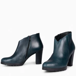 Botines De Mujer<miMaO Classic - Botines De Mujer Con Tacón Azul