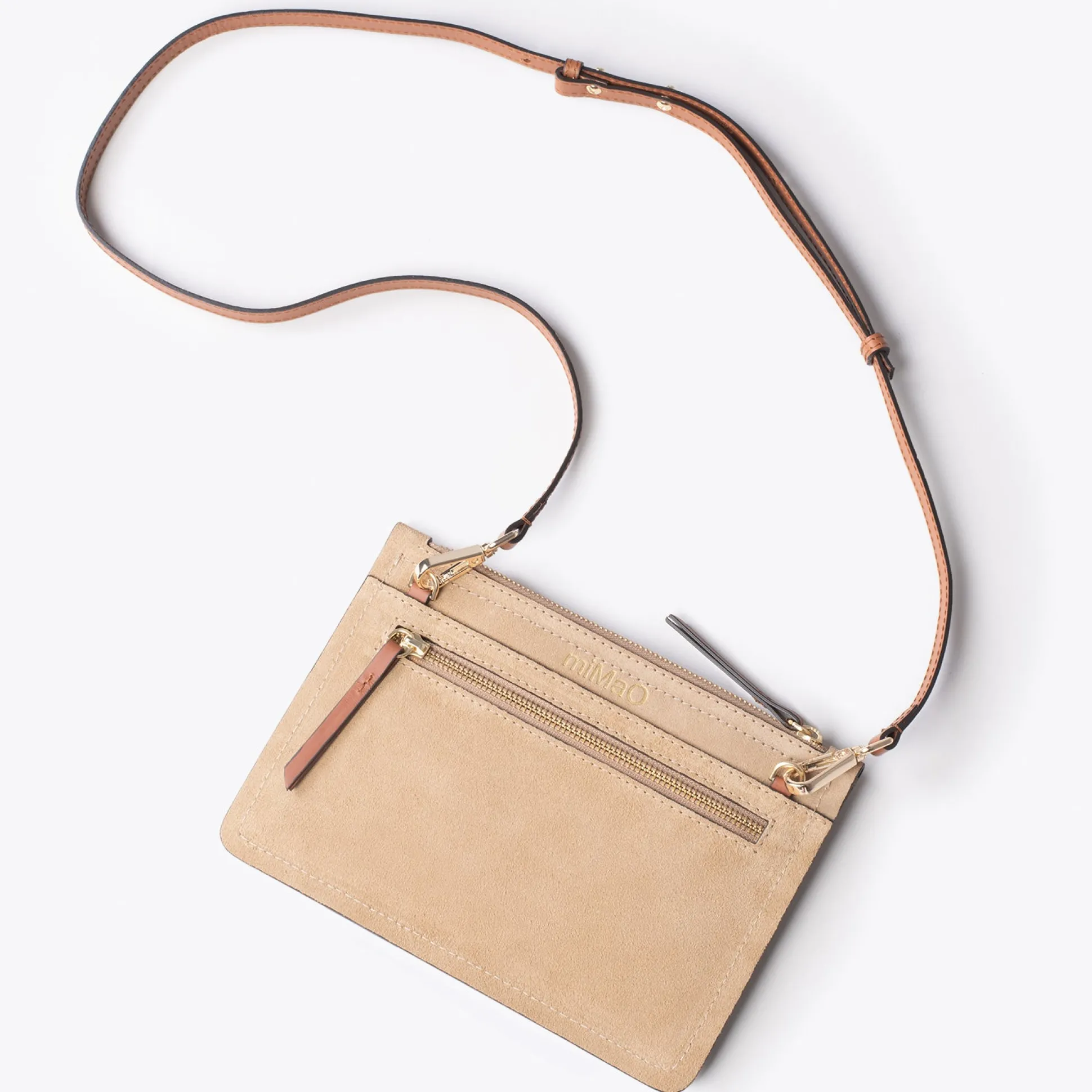 classic_bolso_bandolera_d_1.webp Bolsos De Mujer<miMaO Classic Bolso Bandolera De Piel Con Doble Cremallera Arena