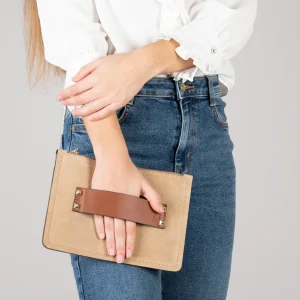 Bolsos De Mujer<miMaO Classic Bolso Bandolera De Piel Con Doble Cremallera Arena