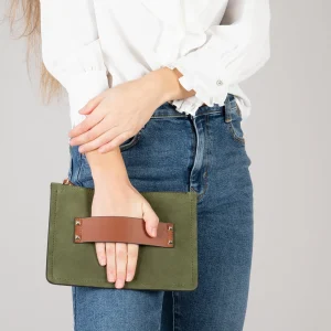 Bolsos De Mujer<miMaO Classic Bolso Bandolera De Piel Con Doble Cremallera Verde