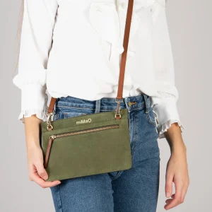 Bolsos De Mujer<miMaO Classic Bolso Bandolera De Piel Con Doble Cremallera Verde