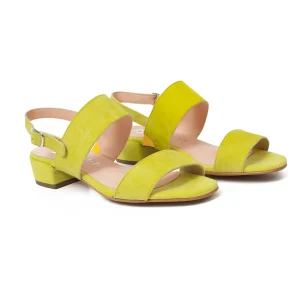 Sandalias De Tacón<miMaO Cocktail - Sandalias De Tiras Con Tacón Bajo Amarillas