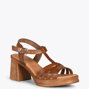 Sandalias De Tacón<miMaO Creta – Sandalia Cangrejera En "T" Marron