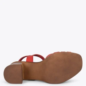 Sandalias De Tacón<miMaO Creta – Sandalia Cangrejera En "T" Rojo