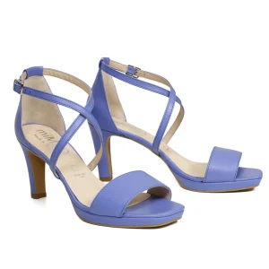 Sandalias De Tacón<miMaO Cruzada Sandalias Plataforma Tiras Azul Lavanda