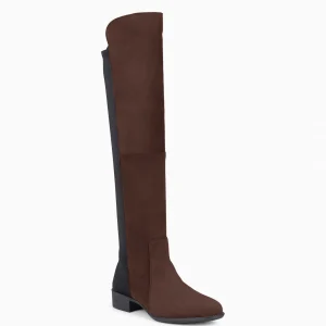 Botas<miMaO Elastica – Bota De Cana Alta De Tacón Bajo Marron