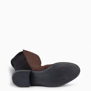 Botas<miMaO Elastica – Bota De Cana Alta De Tacón Bajo Marron