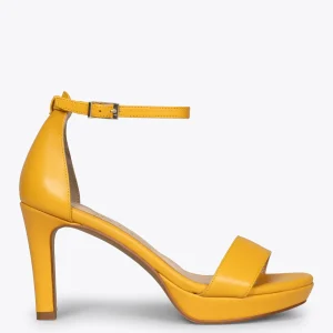 Sandalias De Tacón<miMaO Fiesta - Sandalias De Tacón Alto Y Plataforma Mostaza