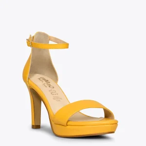 Sandalias De Tacón<miMaO Fiesta - Sandalias De Tacón Alto Y Plataforma Mostaza