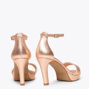 Sandalias De Tacón<miMaO Fiesta - Sandalias De Tacón Alto Y Plataforma Oro Rosa
