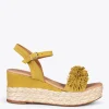 Esparto Y Alpargatas<miMaO Flower – Cunas Forradas De Rafia Con Pompon Amarillo