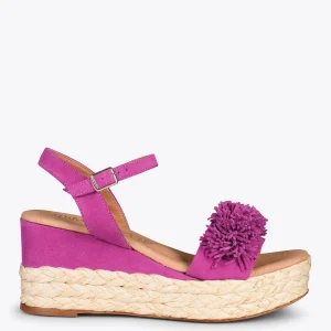 Esparto Y Alpargatas<miMaO Flower – Cunas Forradas De Rafia Con Pompon Buganvilla