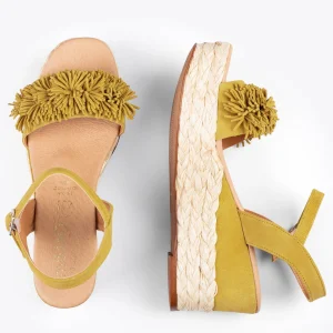 Esparto Y Alpargatas<miMaO Flower – Cunas Forradas De Rafia Con Pompon Amarillo