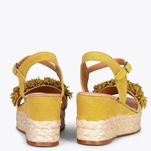 Esparto Y Alpargatas<miMaO Flower – Cunas Forradas De Rafia Con Pompon Amarillo