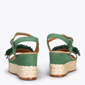 Esparto Y Alpargatas<miMaO Flower – Cunas Forradas De Rafia Con Pompon Verde