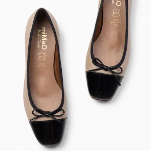 Mocasines Y Blucher<miMaO Glamour – Bailarinas Con Tacón Y Puntera De Charol Tierra