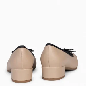Mocasines Y Blucher<miMaO Glamour – Bailarinas Con Tacón Y Puntera De Charol Tierra