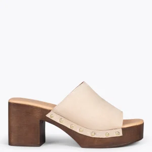 Sandalias De Tacón<miMaO Holiday – Zuecos Con Tacón Y Plataforma Beige