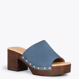 Sandalias De Tacón<miMaO Holiday – Zuecos Con Tacón Y Plataforma Azul