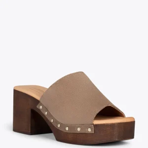 Sandalias De Tacón<miMaO Holiday – Zuecos Con Tacón Y Plataforma Taupe