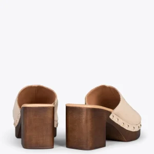 Sandalias De Tacón<miMaO Holiday – Zuecos Con Tacón Y Plataforma Beige