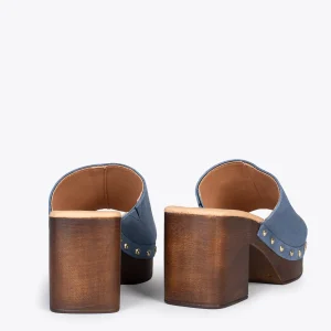 Sandalias De Tacón<miMaO Holiday – Zuecos Con Tacón Y Plataforma Azul