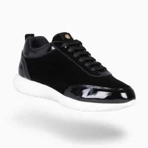 Deportivas<miMaO Loira - Zapatillas De Serraje Negro Con Charol Difuminado